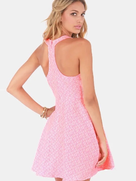 Under Skies Pink Sleeveless Fit & Flare Mini Dress Sz S - Picture 6 of 12